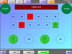 Transfer Table Screen